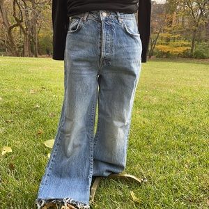 Free People Light Blue Washed Ankle Crop Jeans